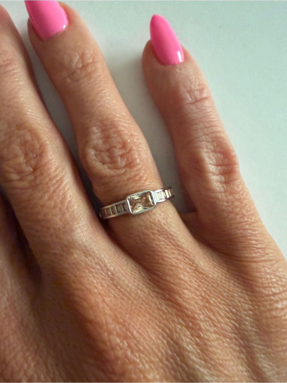White Gold Filled Champagne AAA CZ Ring